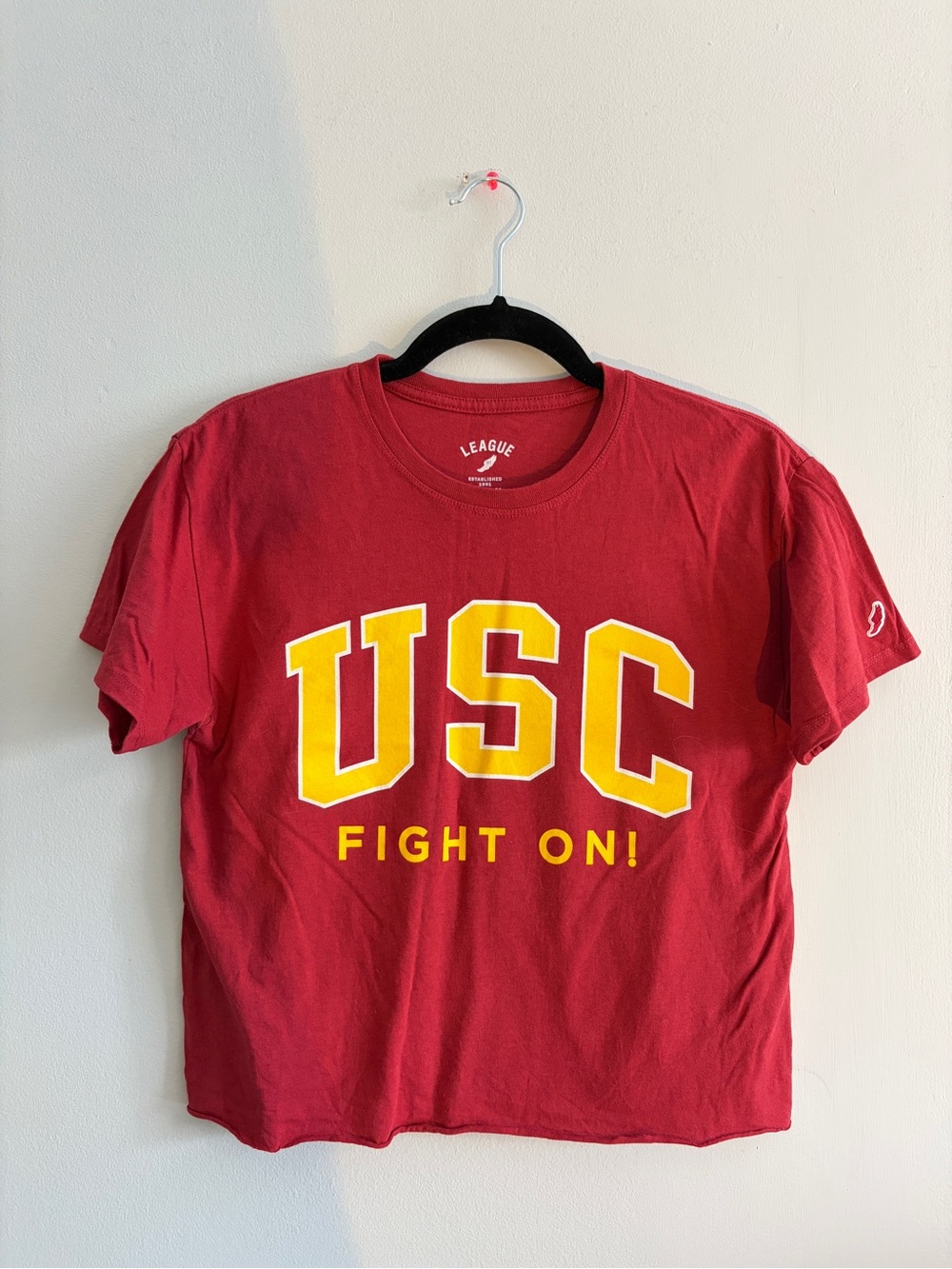 League Red USC 'Fight On!' Graphic Tee with Yellow Lettering
